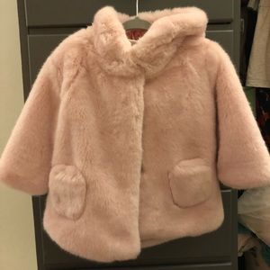 Hanna Andersson Gorgeous Pink Faux Fur Jacket /MINT CONDITION/size 80cm ( 2T-3T)